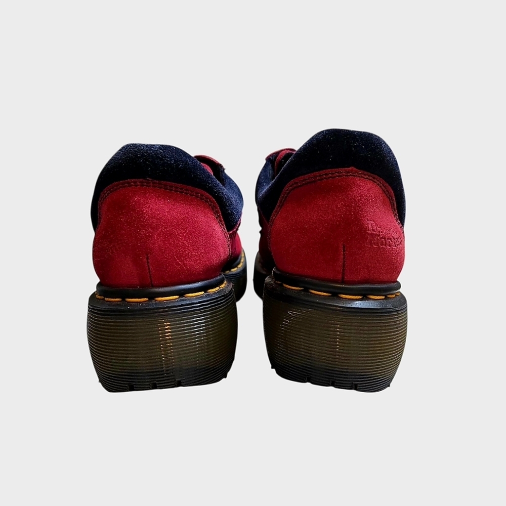 Dr. Martens Vintage 8591 Red/Navy Suede Shoes Size UK 4/US 6 90s England - Picture 10 of 13